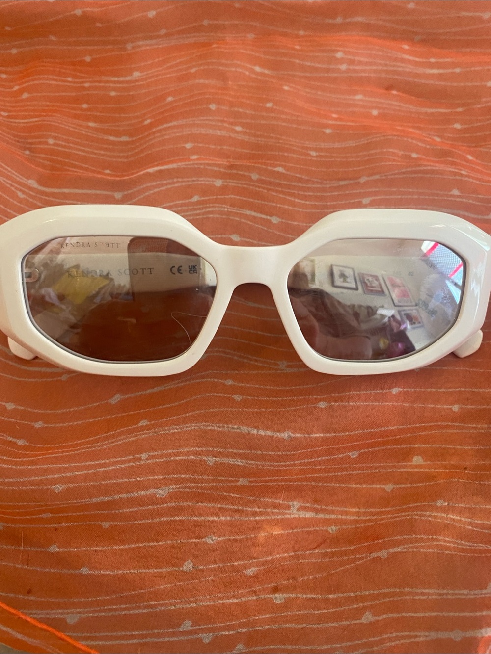 Kendra Scott White Oversized Retro Sunglasses